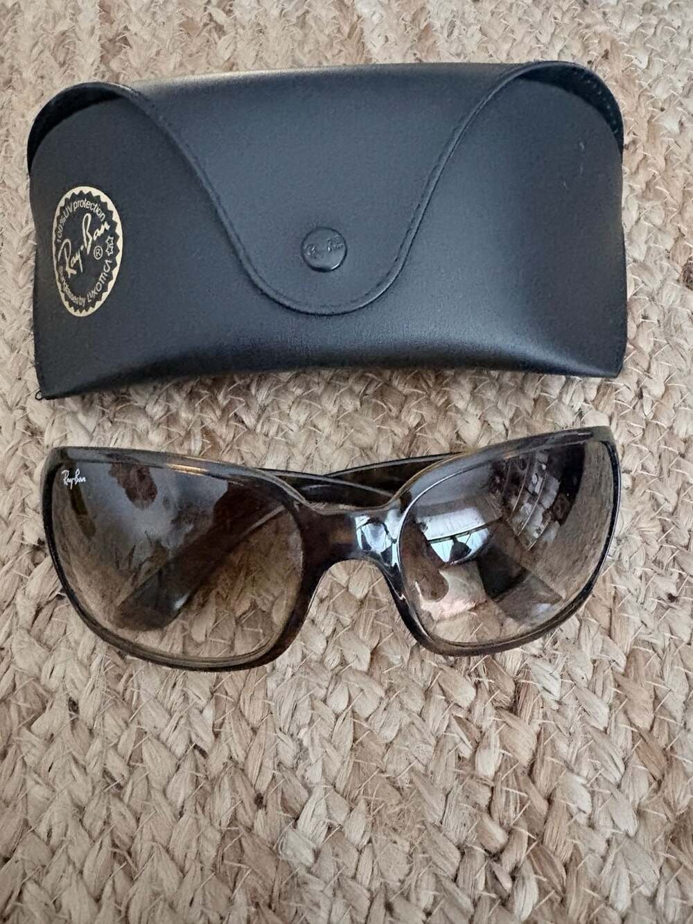 Ray-Ban RB4068 710/51 Light Havana Square Sunglasses with Brown Gradient Lenses